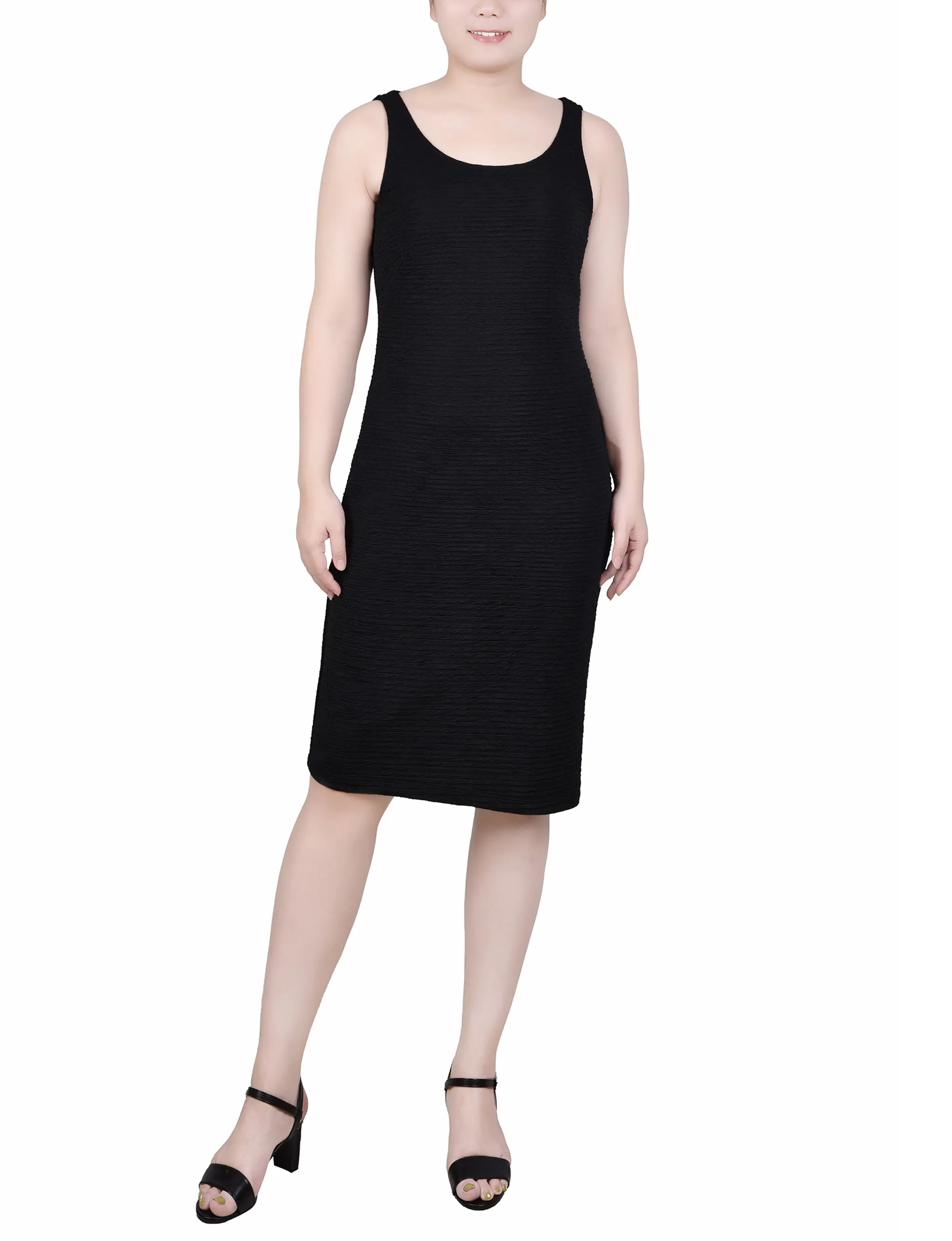 Petite Textured 3/4 Sleeve 2 Piece Dress Set
