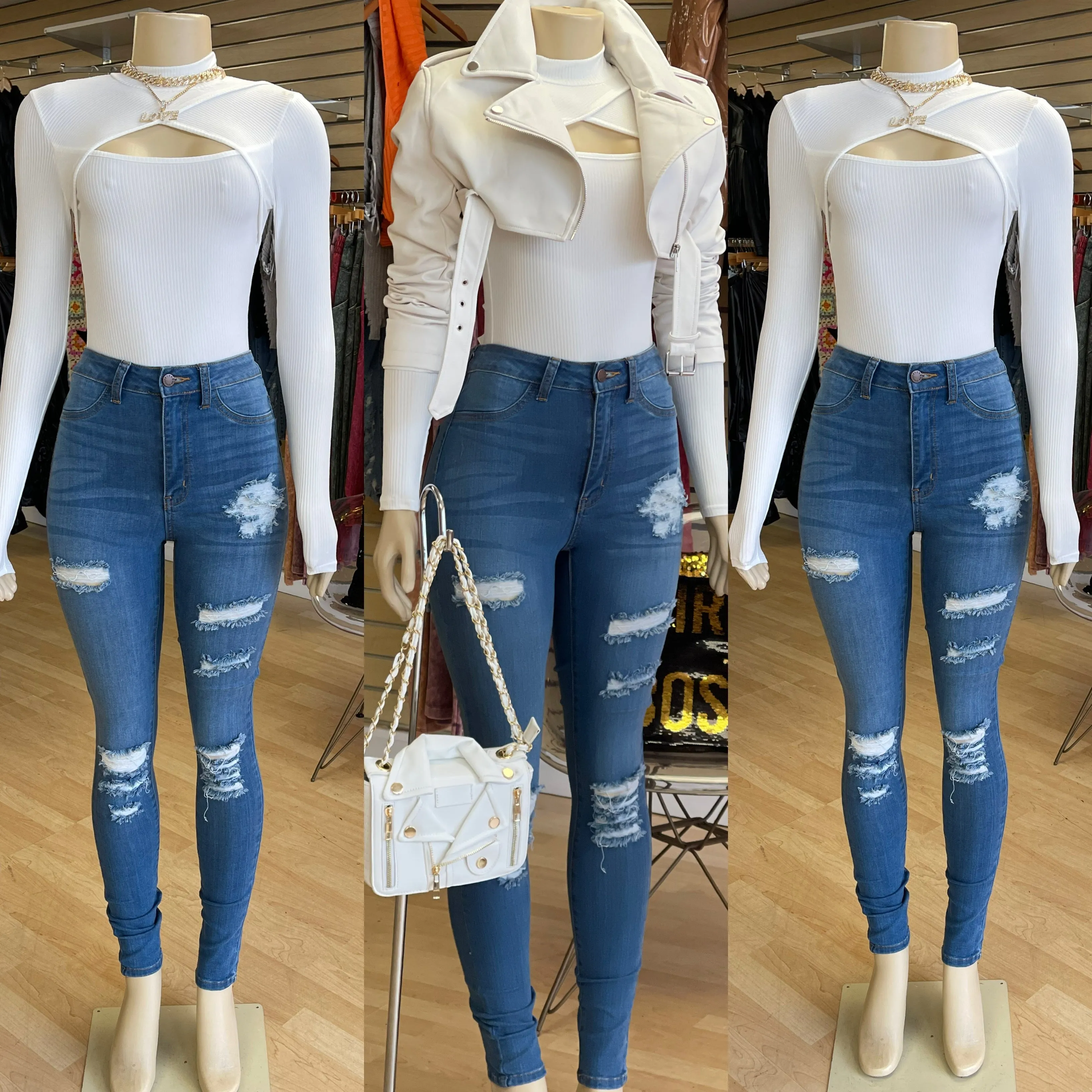Preview “Cross Over” Bodysuit (White)
