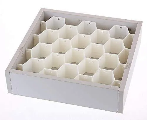 PROTOWARE Honeycomb Underwear Innerwear Socks Organizer Drawer Clapboard Closet Divider (8 Strap)(18 Compartment, White)