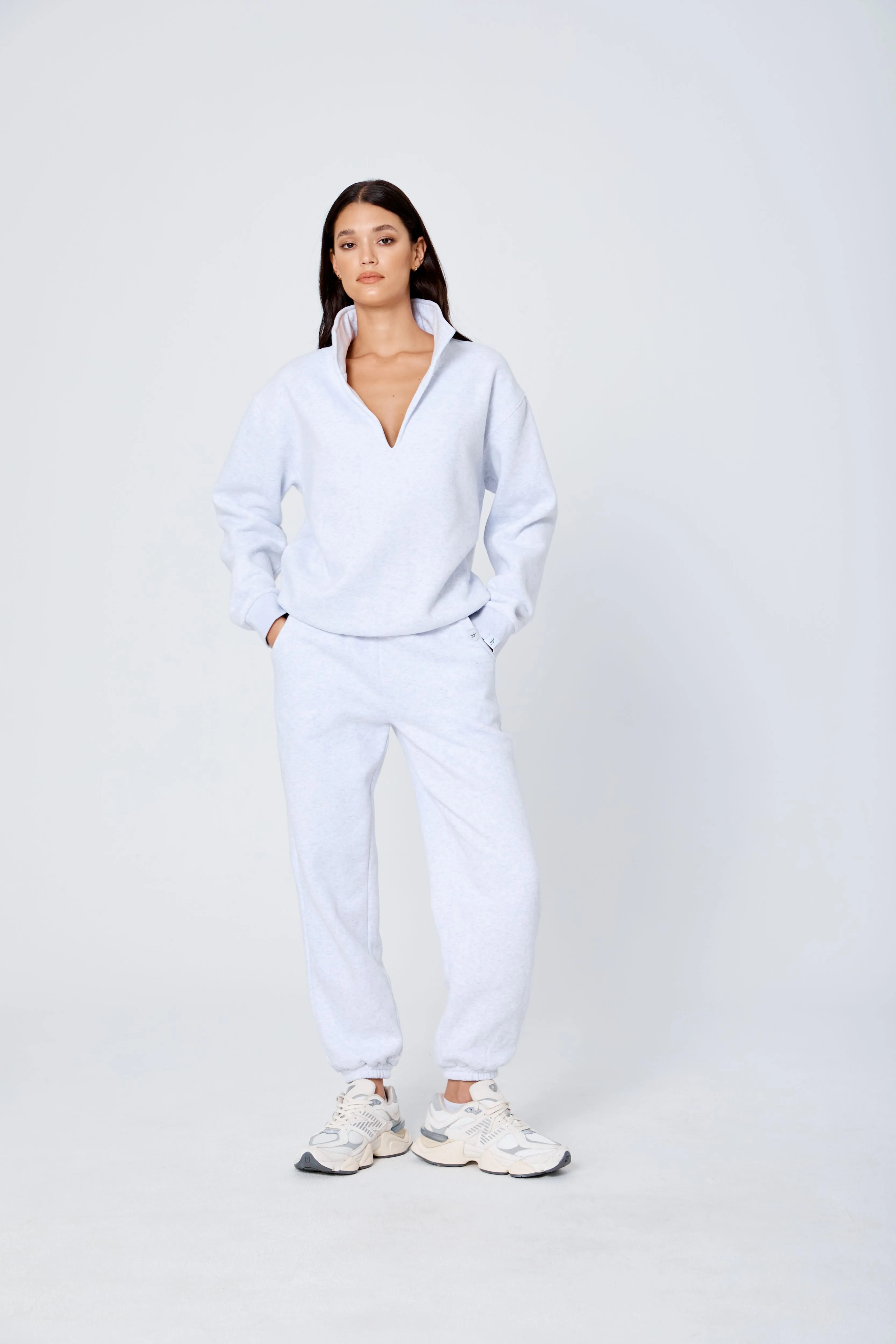 ROZALIA x ATOIR Womens The Collar Jumper Grey Marle
