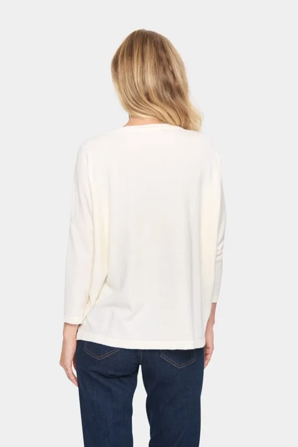 Saint Tropez Star Batwing Jumper Cream Gold