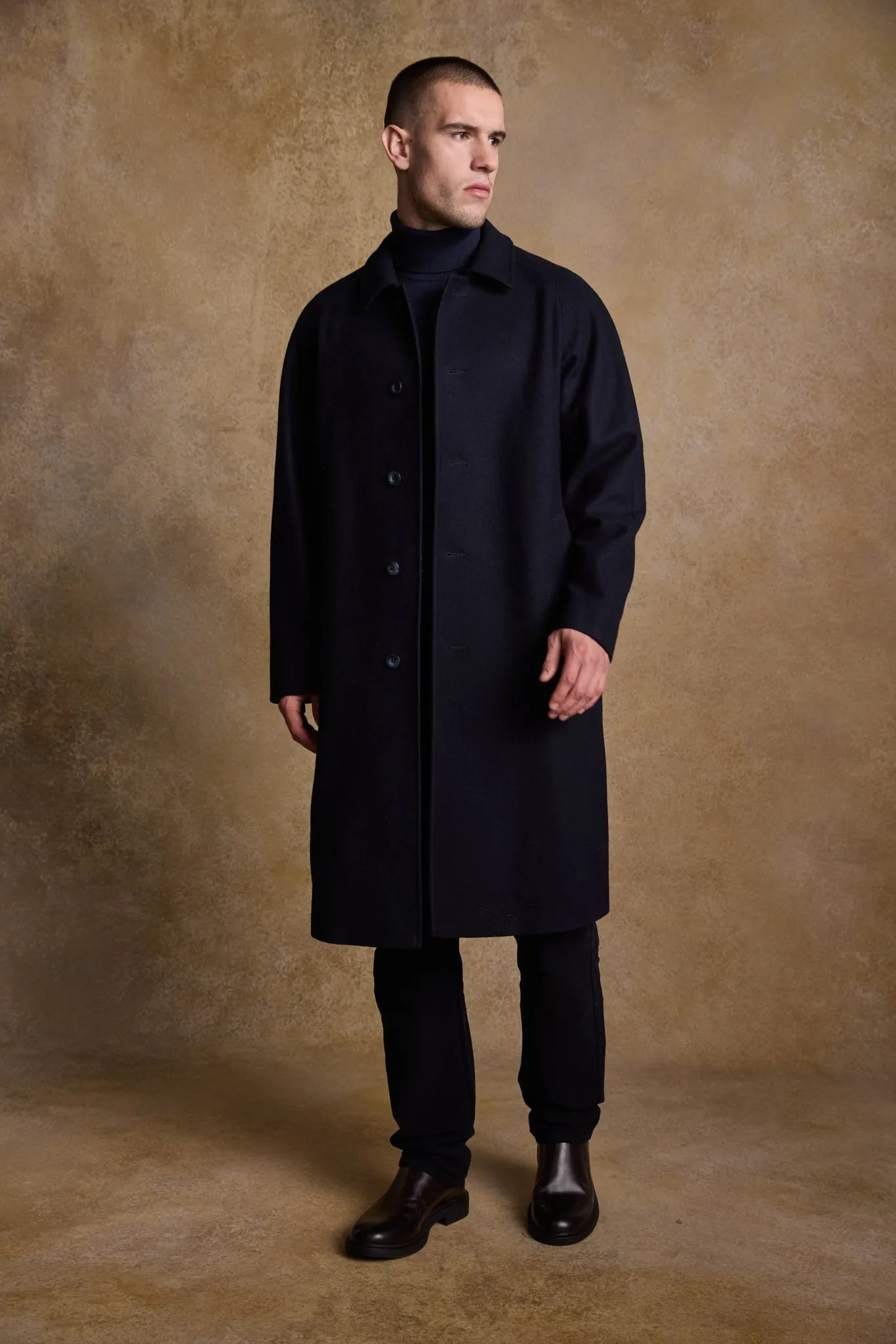 Sean Tweed Coat - Deep Navy Melton