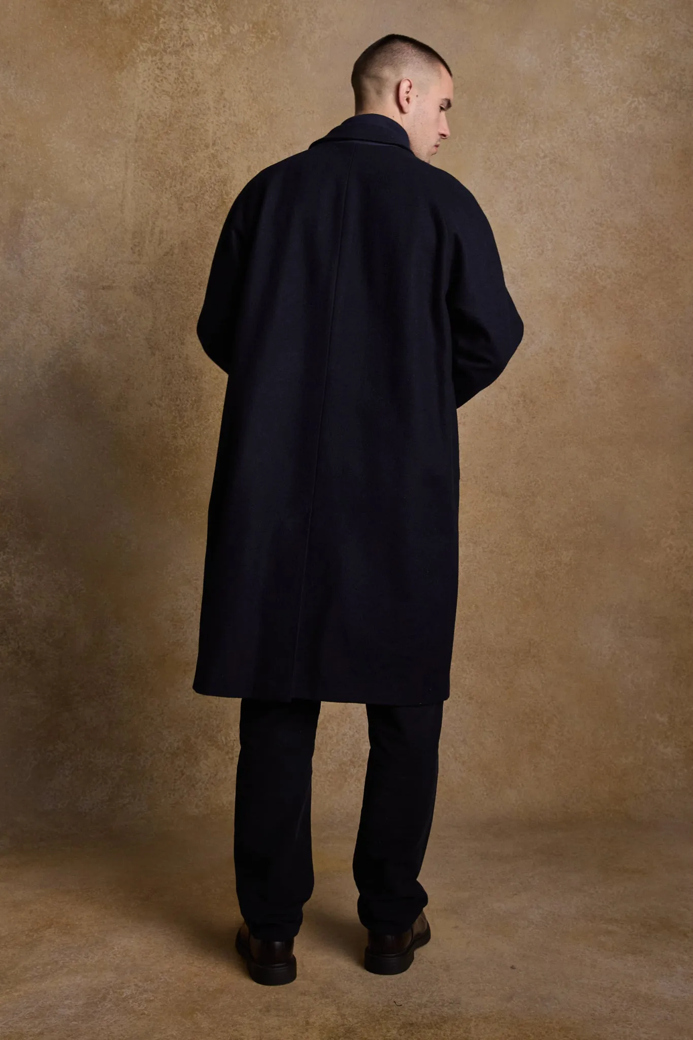 Sean Tweed Coat - Deep Navy Melton
