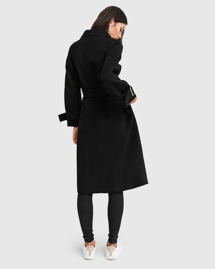 Shore To Shore Belted Wool Coat - Black