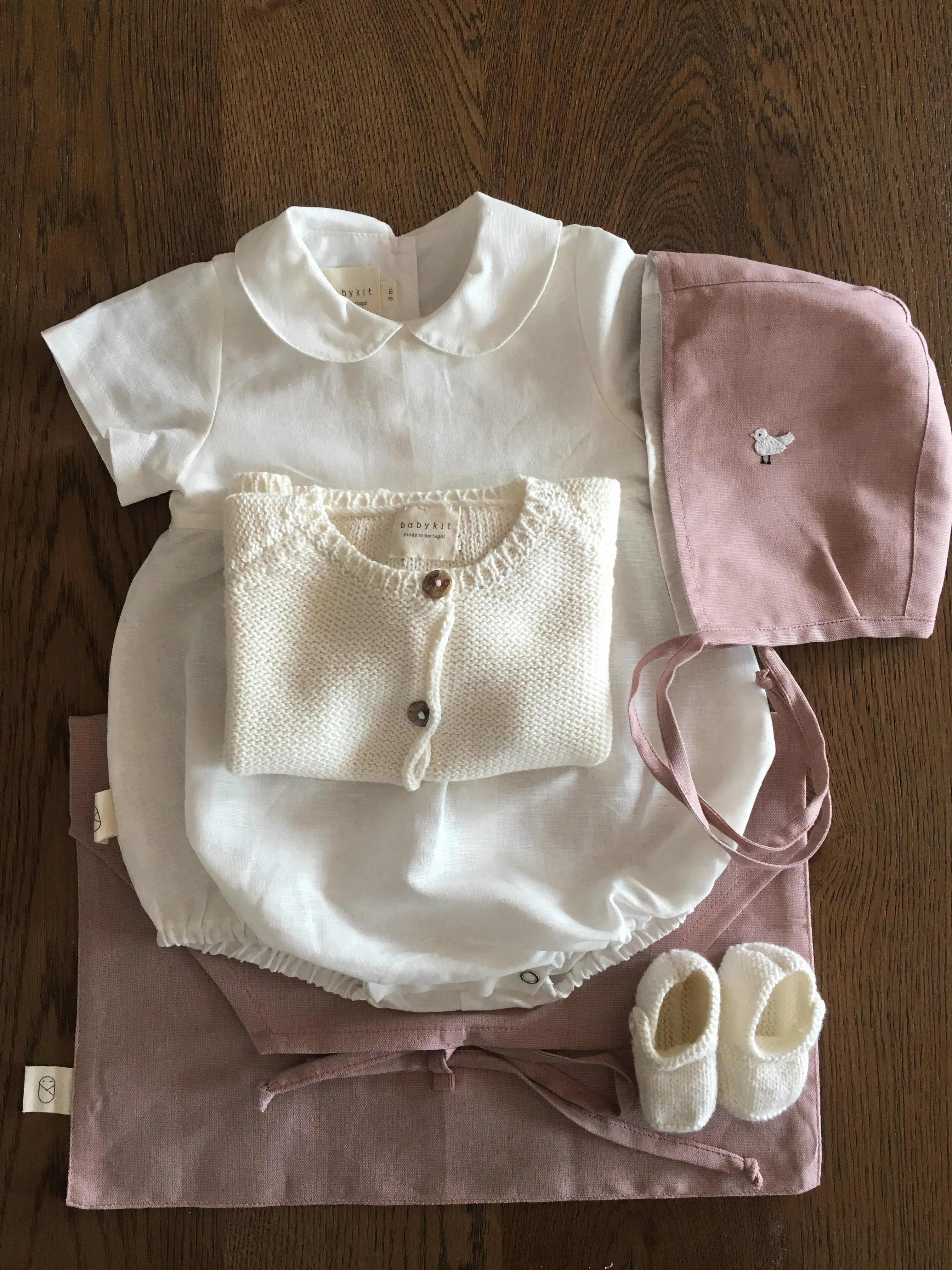 Short sleeve peter pan romper - choose the embroidery