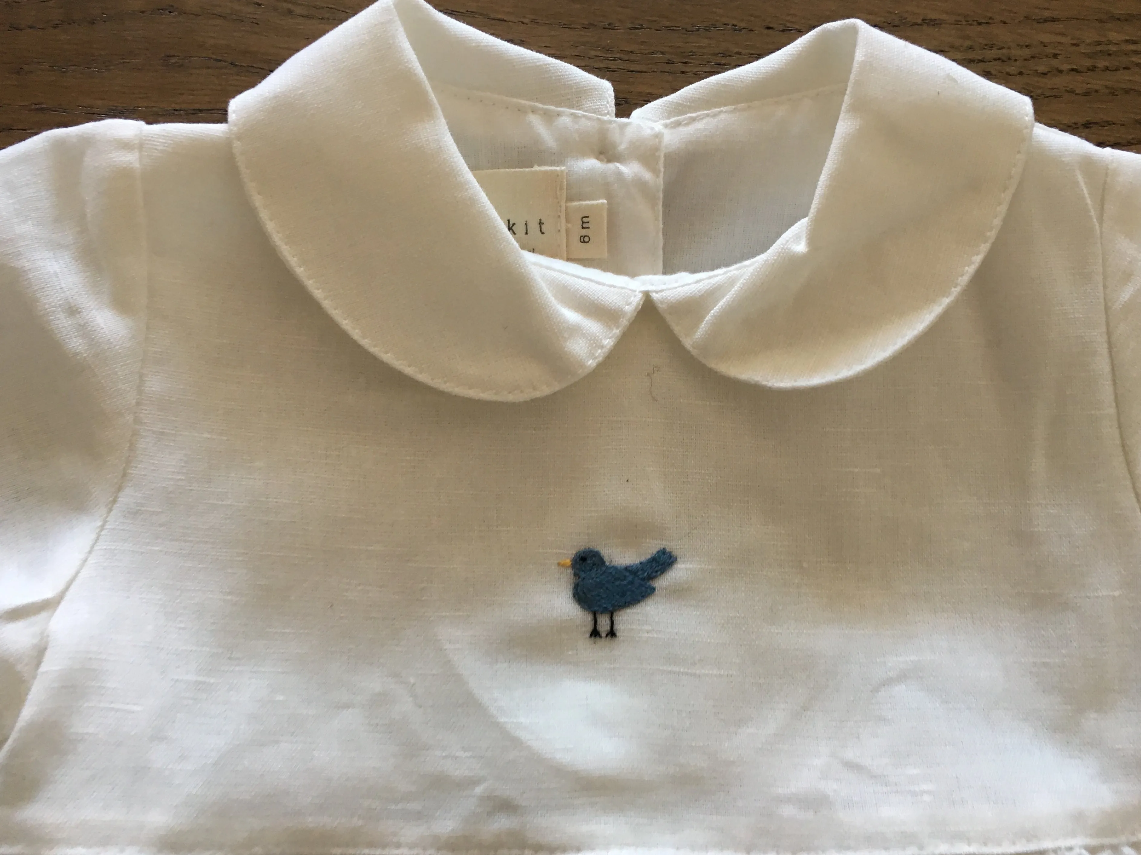 Short sleeve peter pan romper - choose the embroidery