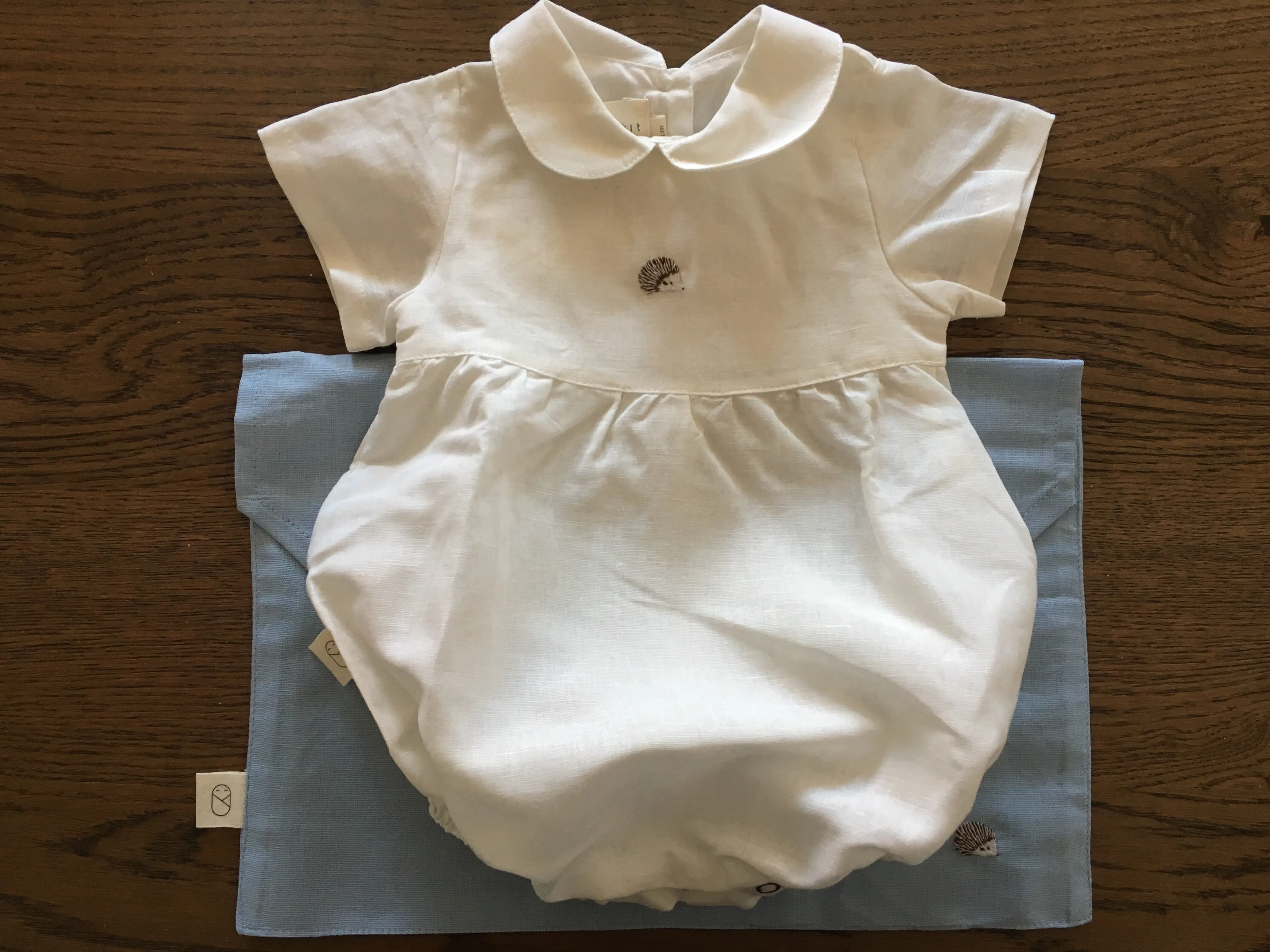 Short sleeve peter pan romper - choose the embroidery