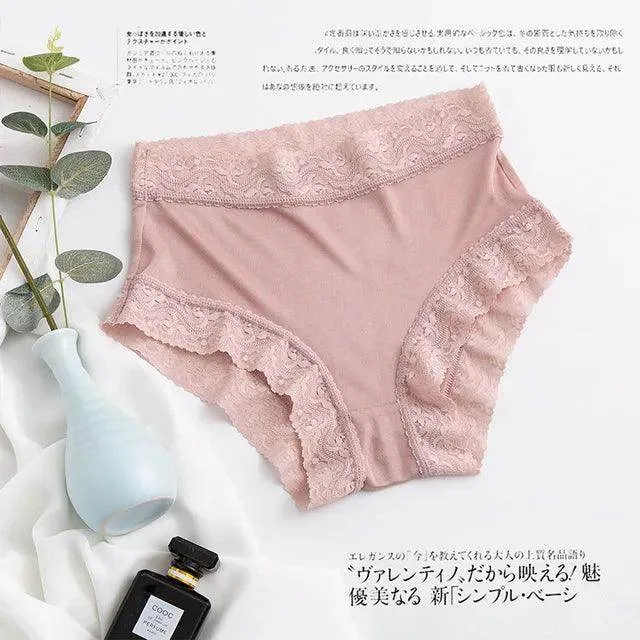 Silk Panties - Natural Waist Briefs Breathable Underwear