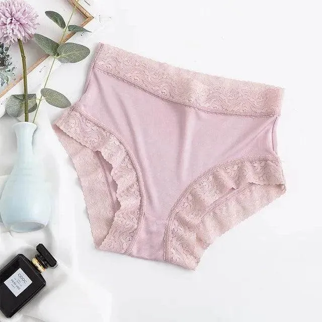 Silk Panties - Natural Waist Briefs Breathable Underwear