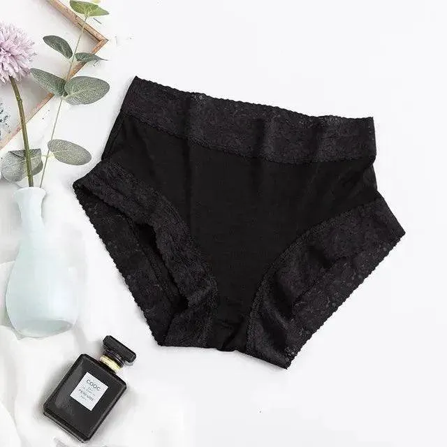 Silk Panties - Natural Waist Briefs Breathable Underwear