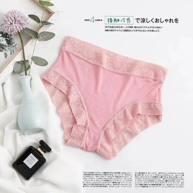 Silk Panties - Natural Waist Briefs Breathable Underwear