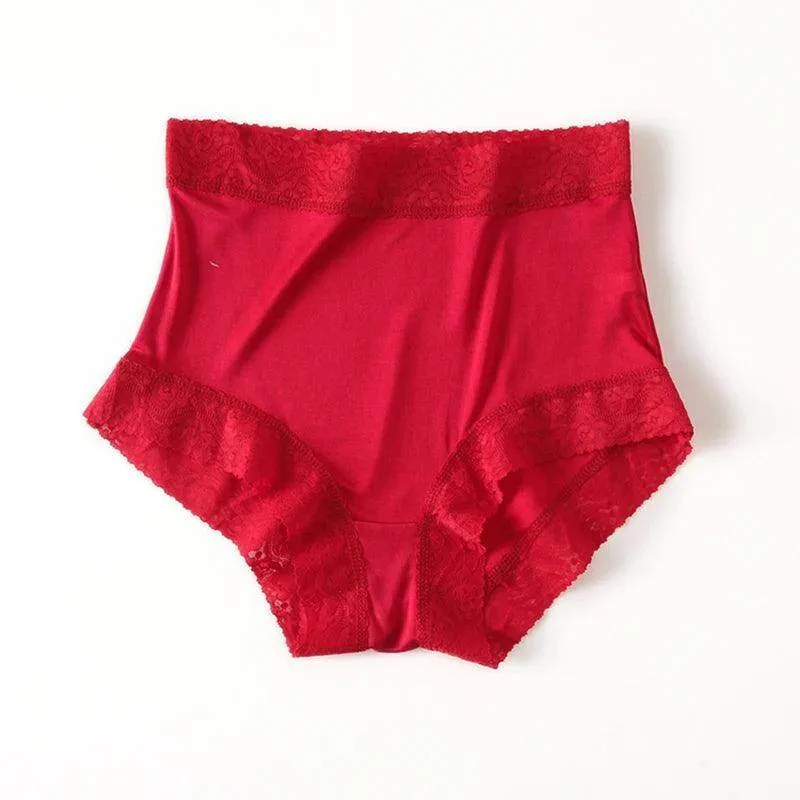 Silk Panties - Natural Waist Briefs Breathable Underwear