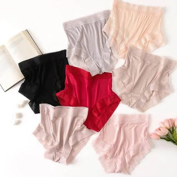Silk Panties - Natural Waist Briefs Breathable Underwear
