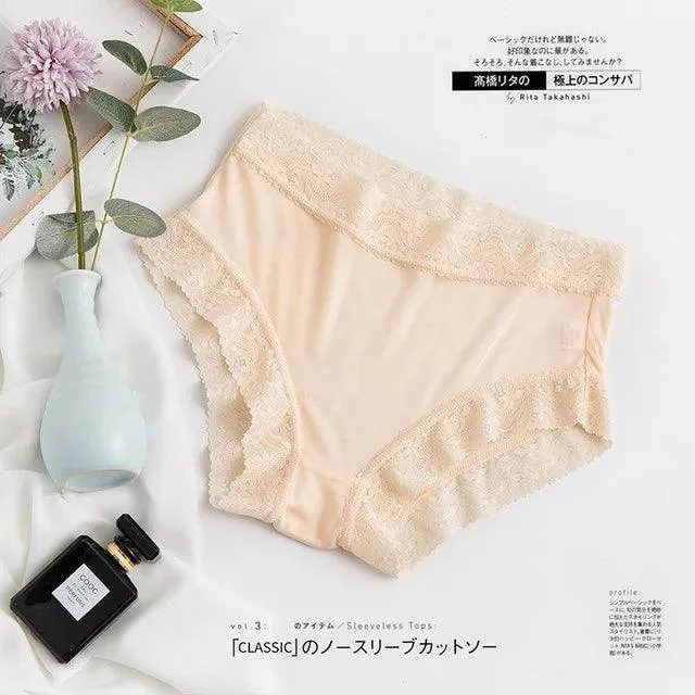 Silk Panties - Natural Waist Briefs Breathable Underwear