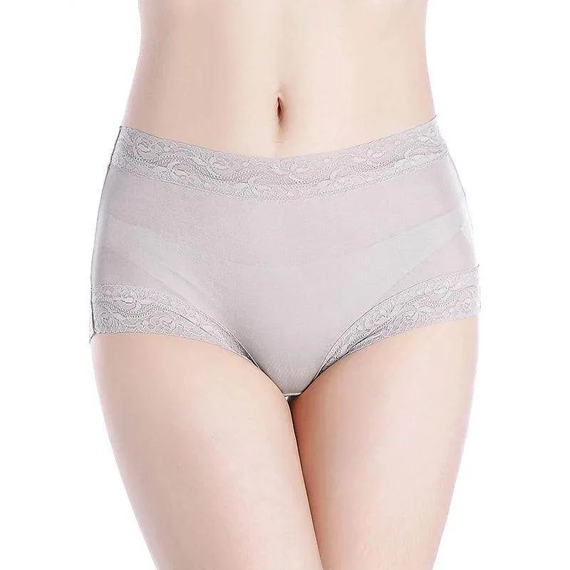 Silk Panties - Natural Waist Briefs Breathable Underwear
