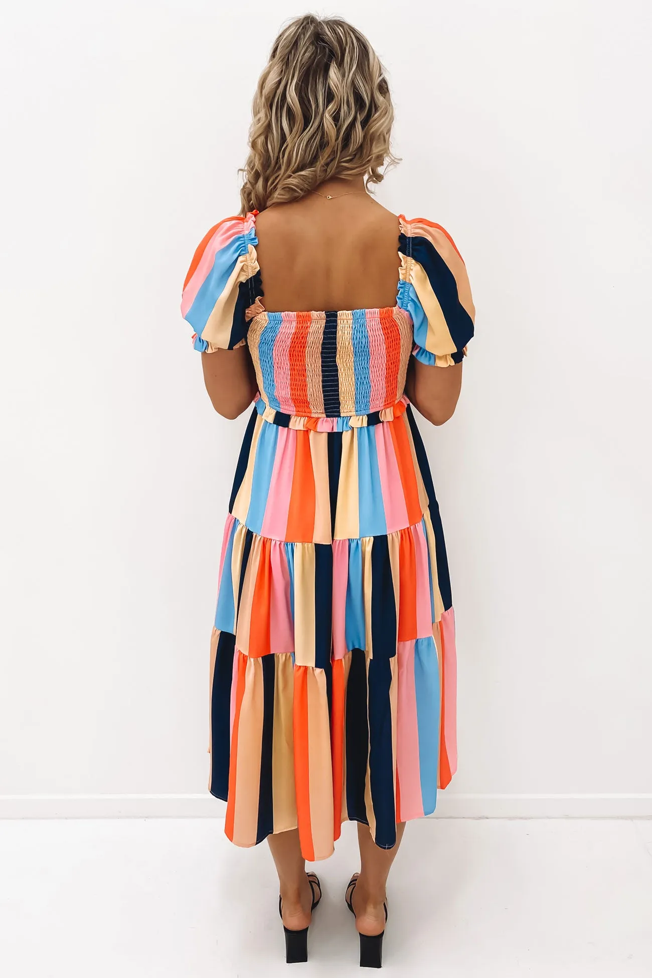 Spencer Midi Dress Licorice Stripe