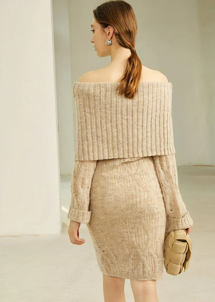 STRAIGHT NECK KNIT DRESS