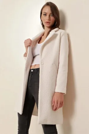Stylish Classy Women Coat Off White