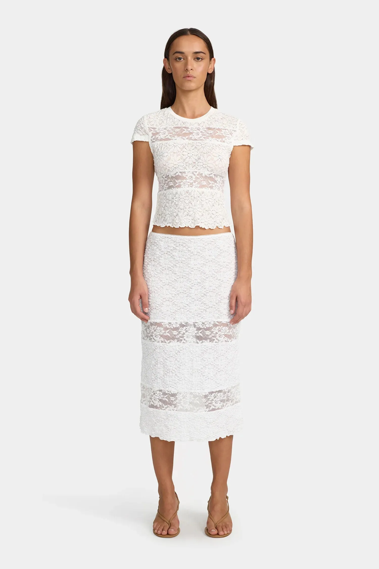SUZA MIDI SKIRT | WHITE
