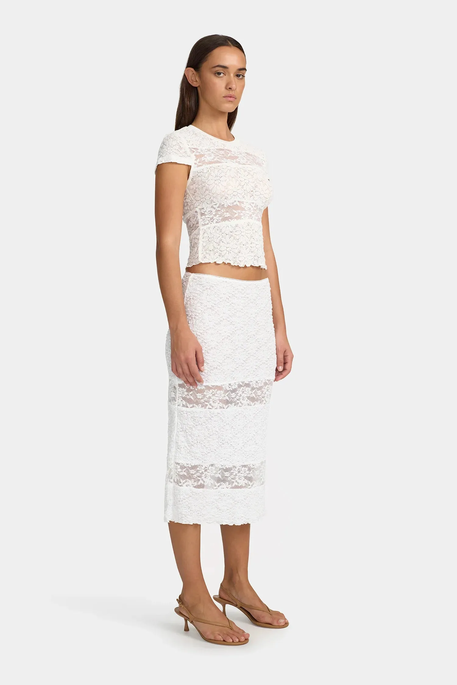 SUZA MIDI SKIRT | WHITE