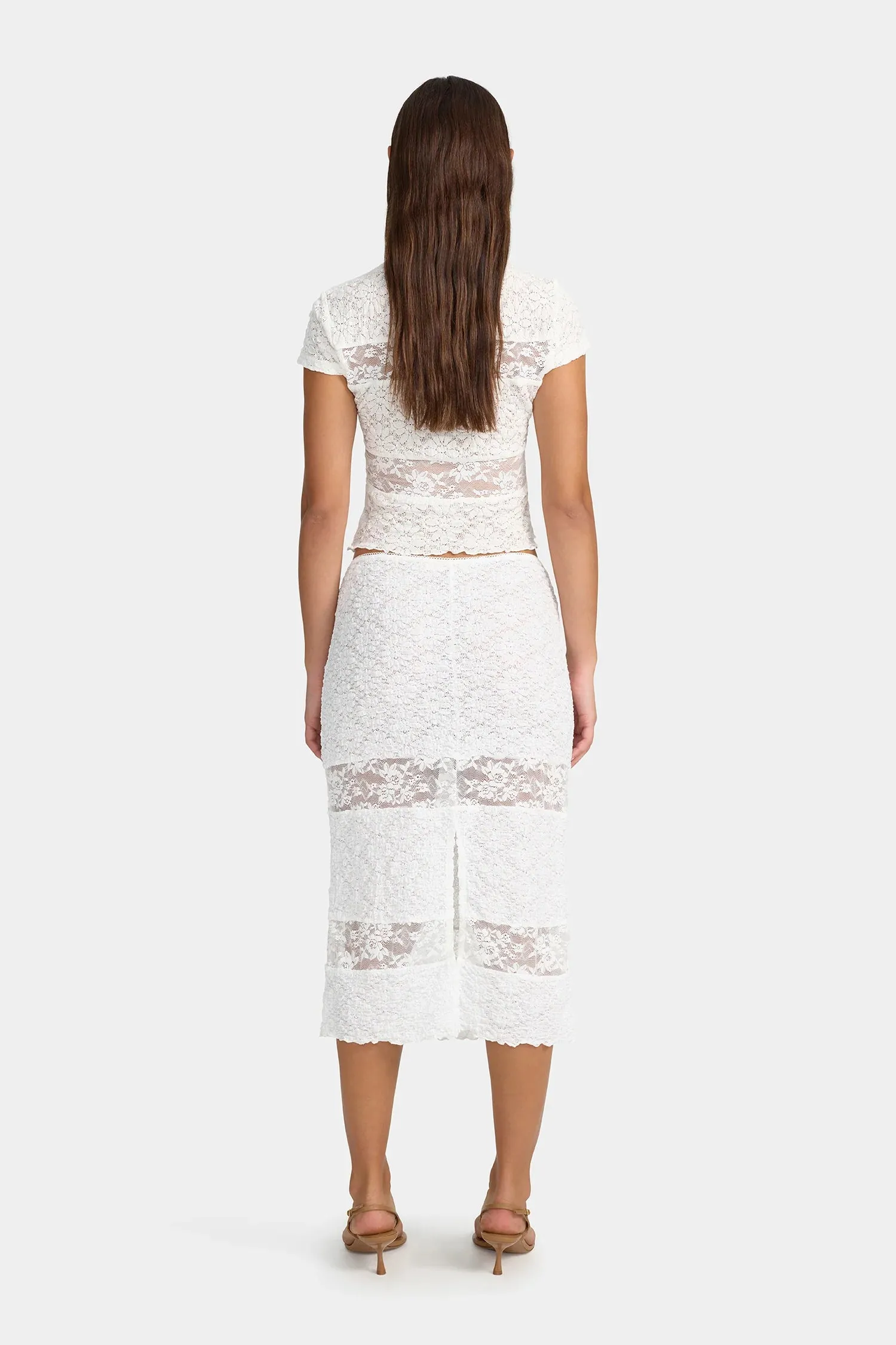 SUZA MIDI SKIRT | WHITE