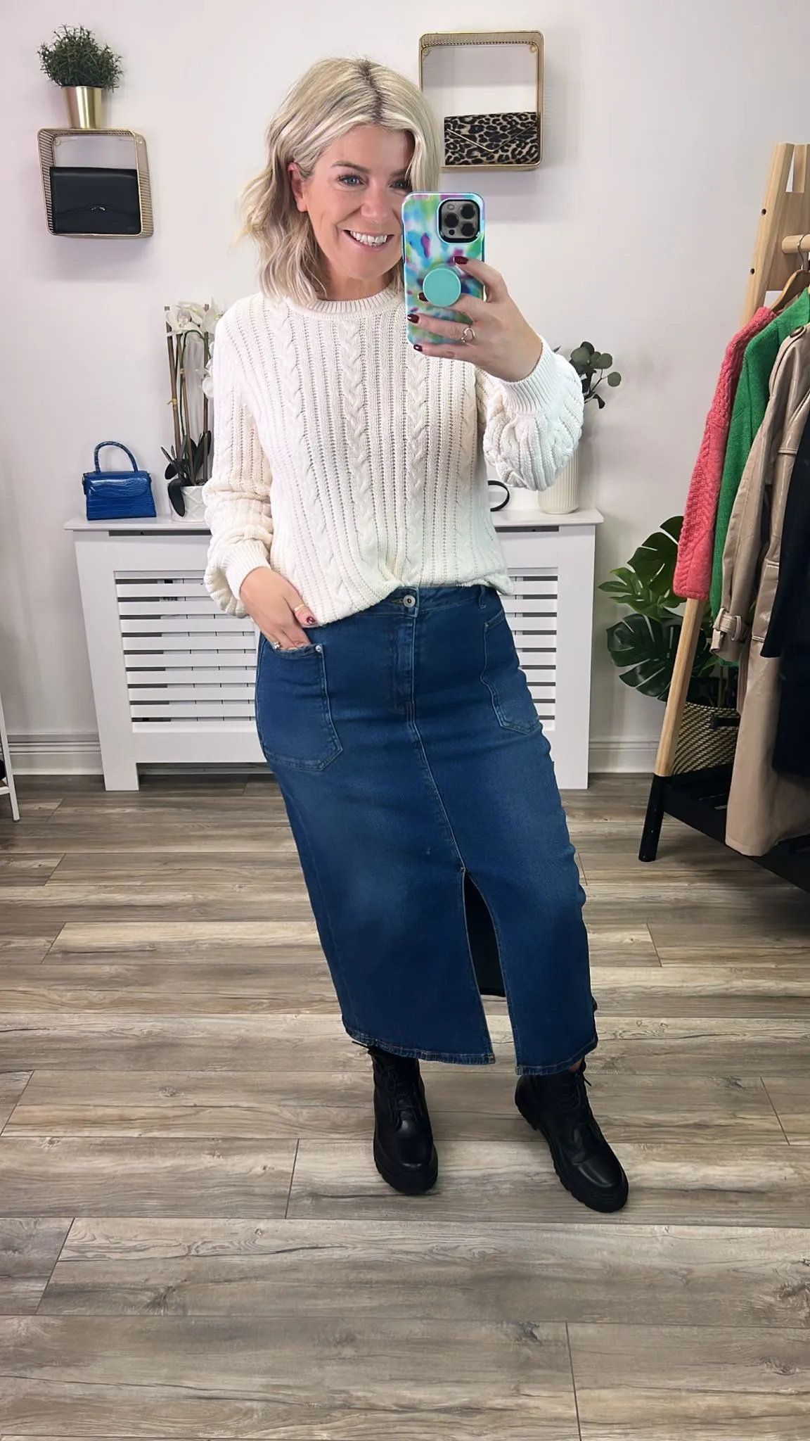 Tilla Cable Knit Top (Off White)