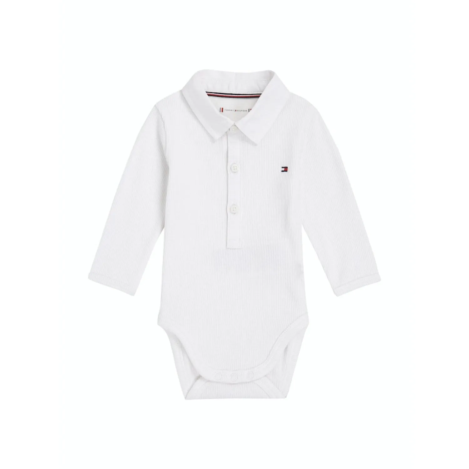 Tommy Hilfiger White Rib Bodysuit Ls Ls