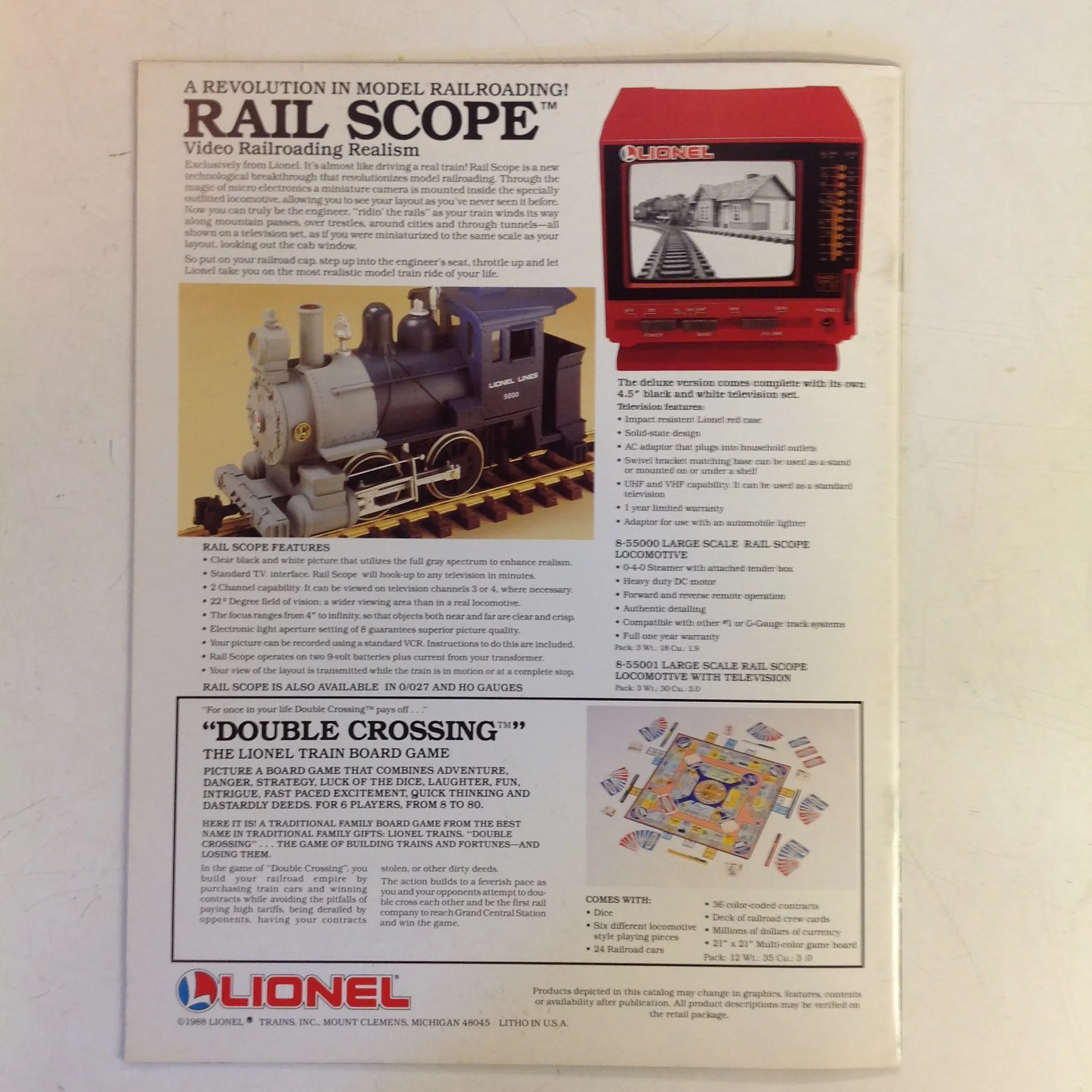 Vintage 1988 LIONEL Large Scale Electric Trains & Accessories Booklet