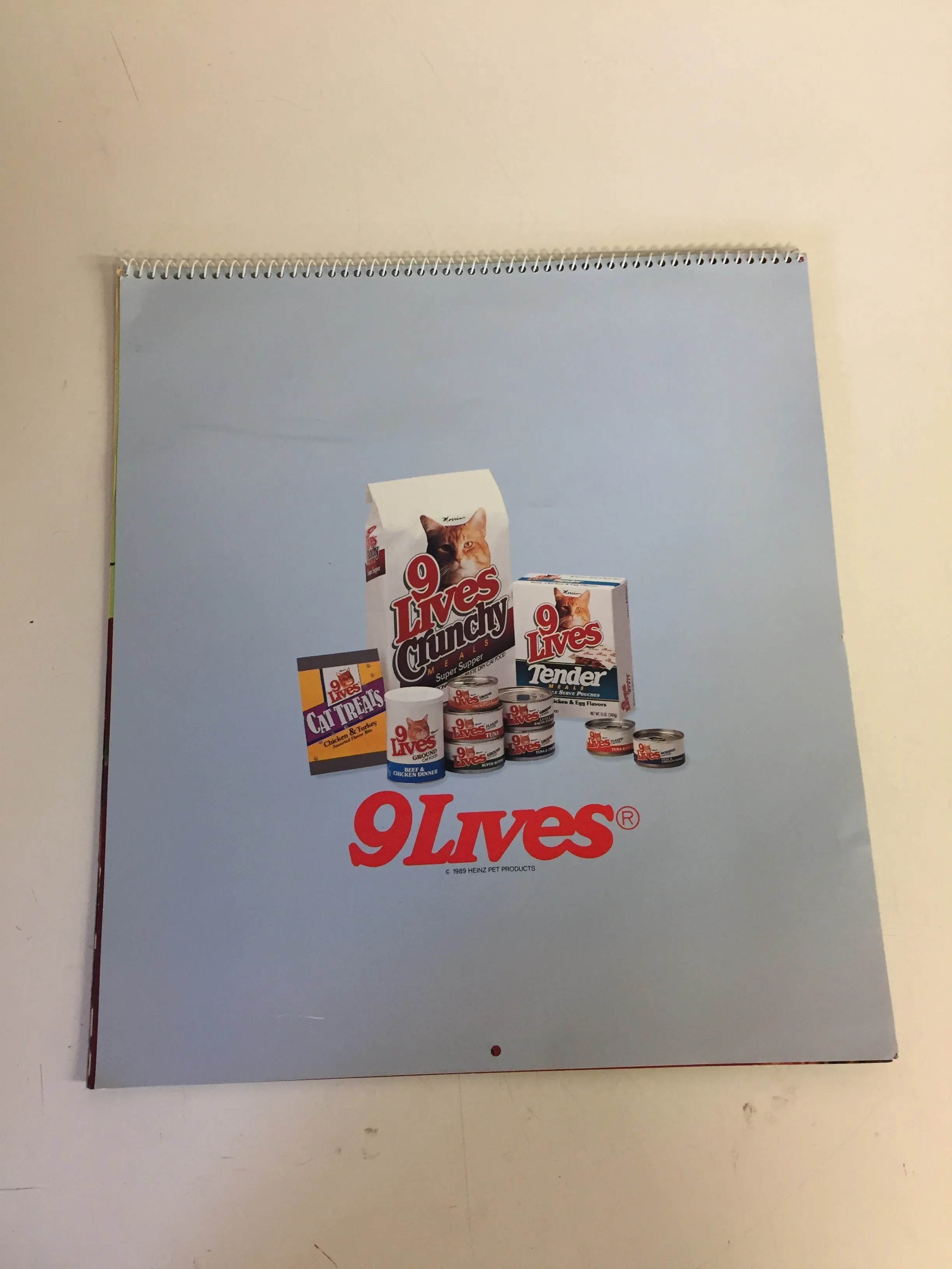 Vintage 1990 DEAN MORRIS CALENDAR Morris The Cat 9-LIVES ADVERTISING