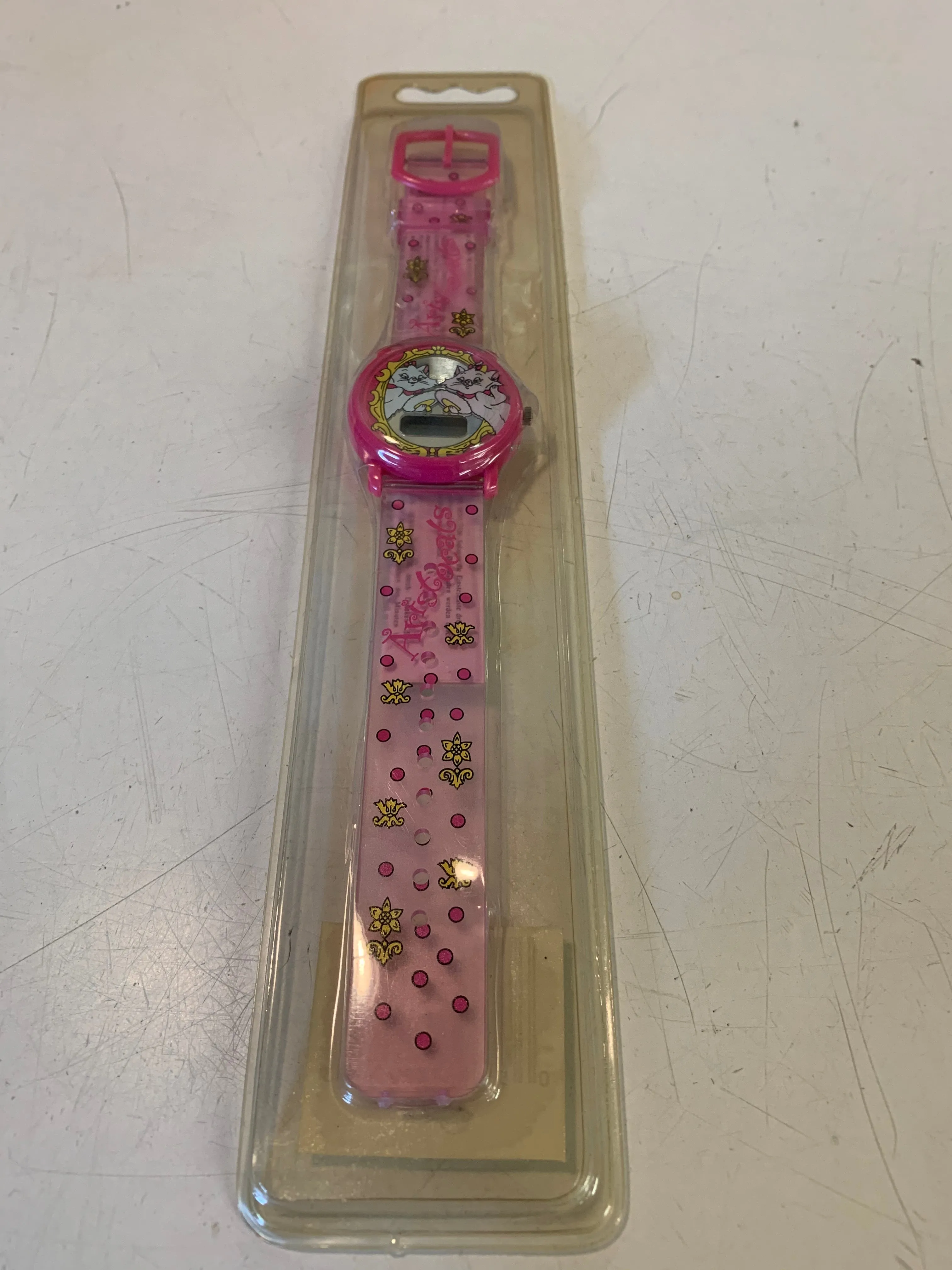 Vintage Walt Disney's The Aristocats Pink Digital Watch NOS Sealed