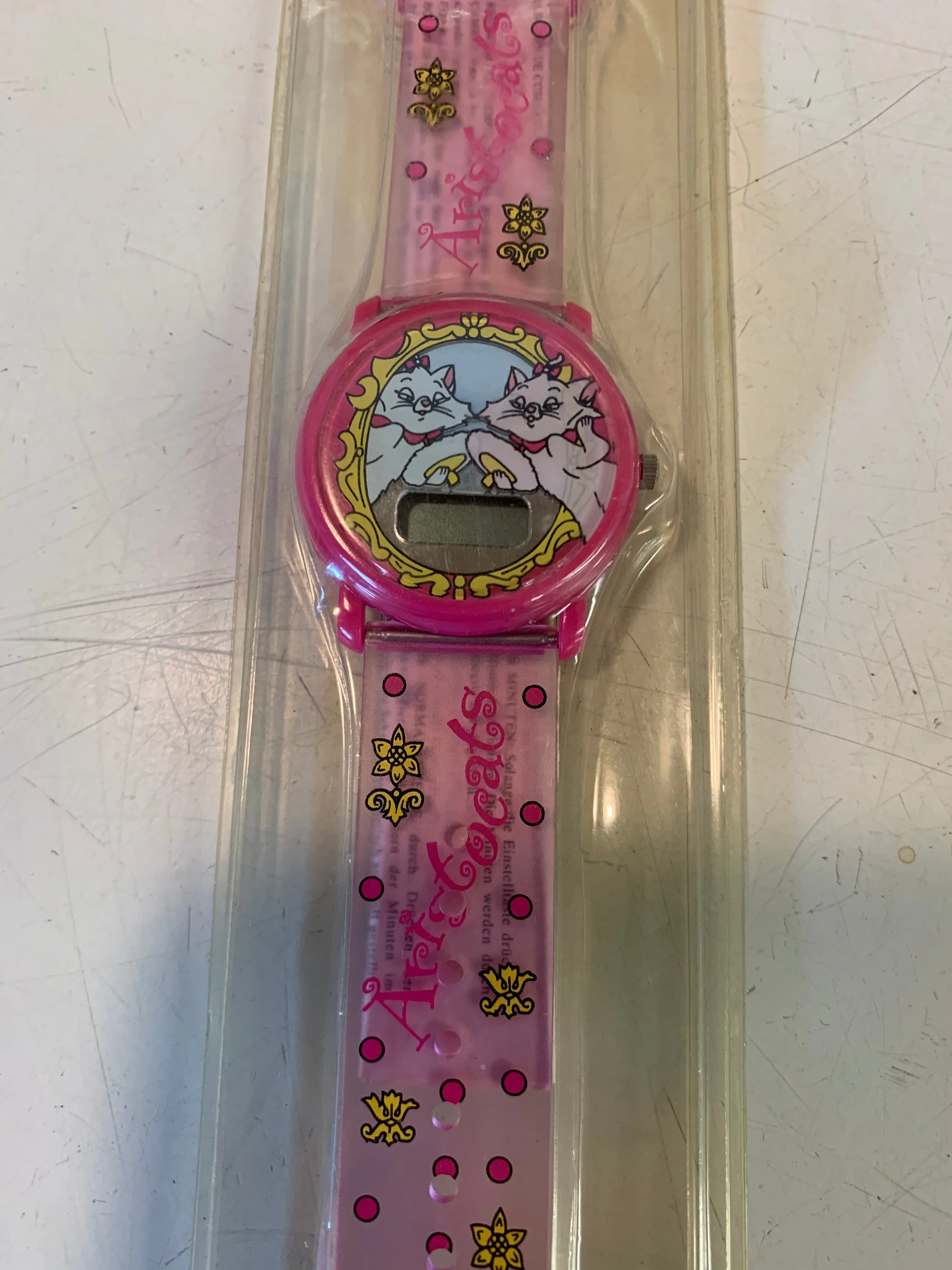 Vintage Walt Disney's The Aristocats Pink Digital Watch NOS Sealed