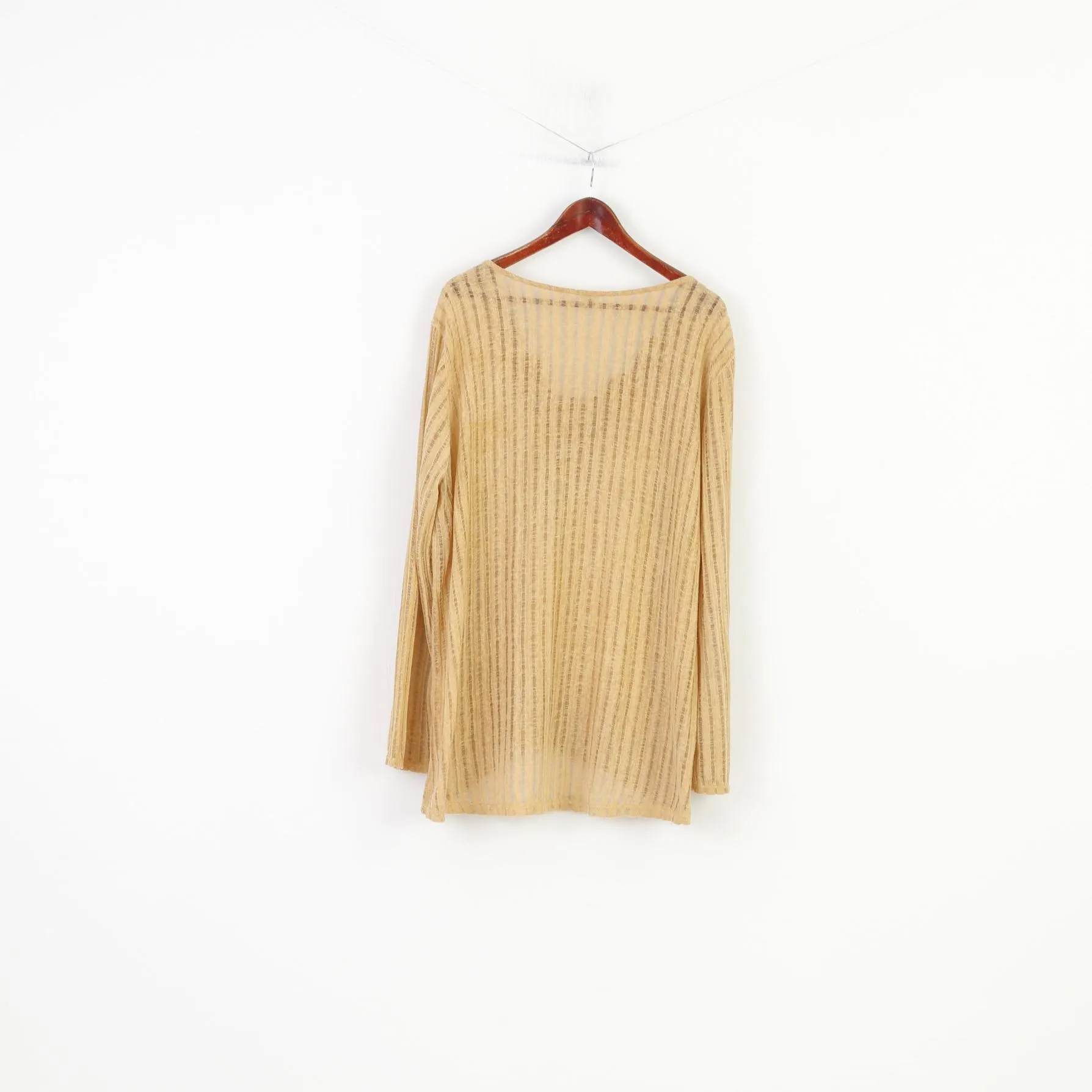 Vintage Women 4XL Shirt  V Neck Yellow Boho Lace Collar Big Size Thin Jumper Vintage Long Sleeve Cotton Top